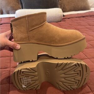 UGG Women's Brown Platform Ankle Boots